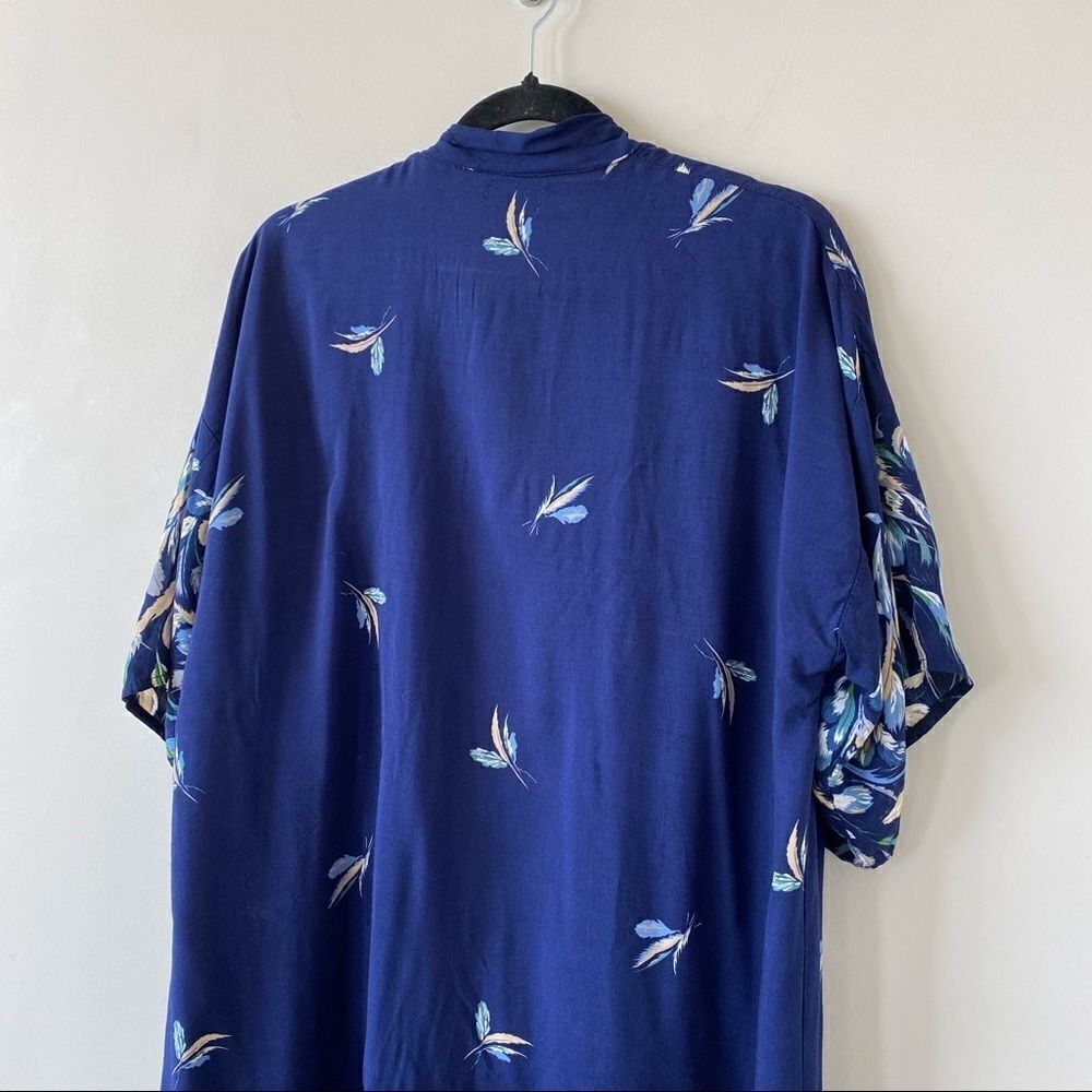 SUMMER & Rose-Leaf Print Midi Lightweight Kimono - Picture 5 of 8